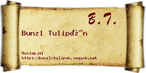 Bunzl Tulipán névjegykártya